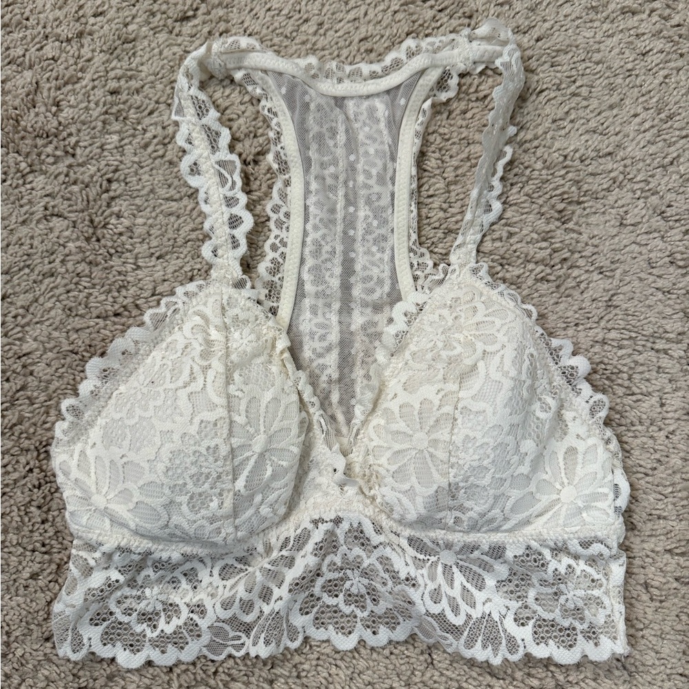 Aerie Ivory Lace Racerback Bralette